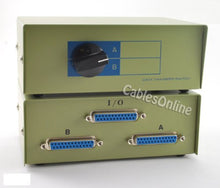 Load image into Gallery viewer, CablesOnline 2-Way A/B DB25 Parallel Printer Rotary Switch Box, Metal (SB-001)
