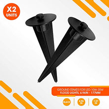 Load image into Gallery viewer, DEMASLED 2pcs Metal Ground Stake for 10W - 20W LED Flood Light Holder 6.6 in - 16.8cm
