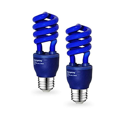 SleekLighting 13 Watt Blue Spiral CFL fluorescent Light Bulb UL Listed 120Volt, E26 Medium Base.(Pack of 2)