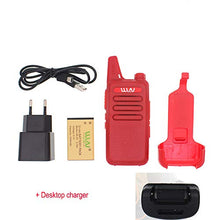 Load image into Gallery viewer, Mini Hand-held 2 Way Radio WLN KD-C1 Portable Walkie Talkie UHF400-470MHz Red Color+ Desktop Charger
