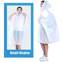 Load image into Gallery viewer, Disposable Rain Ponchos for Adults (6 Pack) 50% Thicker Emergency Ponchos-White
