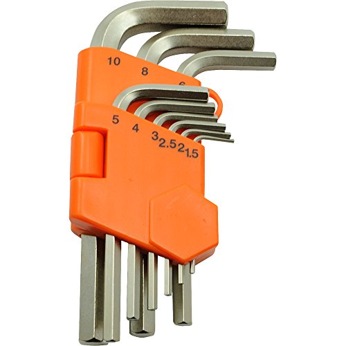 Dynamic Tools D043204 Metric Regular Hex Key Set (9 Piece), 1.5mm to 10mm