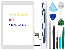 Load image into Gallery viewer, T Phael White Digitizer Repair Kit for iPad 5 A1474 A1475 A1476,iPad5 iPad Air 1st Touch Screen Digitizer Replacement Assembly -Inc Home Button +Camera Holder+ Pre-Installed Adhesive +Tools Kit

