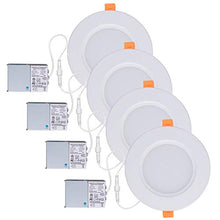 Load image into Gallery viewer, ZEEZ Lighting - 9W (OD 4.75&quot; / ID 4&quot;) Cool White LED Recessed Panel Down Light Bulb Slim Lamp Fixture w/Junction Box ETL Listed - 4 Packs
