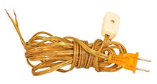Load image into Gallery viewer, Royal Designs Lamp Cord Molded Plug with Rotary Dimmer Switch, Stripped Ends Ready for Wiring, 9 ft long, Clear Gold, SPT-1 UL Listed
