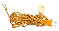 Royal Designs Lamp Cord Molded Plug with Rotary Dimmer Switch, Stripped Ends Ready for Wiring, 9 ft long, Clear Gold, SPT-1 UL Listed