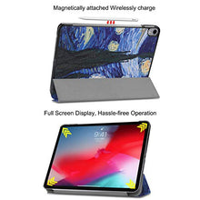 Load image into Gallery viewer, Premium Folio Case for iPad Pro 11&quot; 2018, Cookk Book Cover Design [Apple Pencil Holder], Multi-Angle Viewing Stand, Smart Cover Auto Sleep/Wake for iPad 11&quot; (2018 Release), Starry Night

