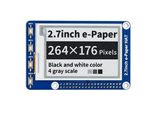 Load image into Gallery viewer, waveshare 2.7inch E-Ink Display HAT Compatible with Raspberry Pi 4B/3B+/3B/2B/B+/A+/Zero/Zero W/WH/Zero 2W Series Boards 264x176 Resolution SPI Interface

