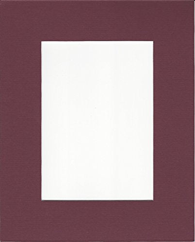 Pack of 10 12x16 Maroon Picture Mats with White Core, for 8x12 Pictures