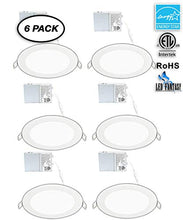 Load image into Gallery viewer, LED FANTASY 6-Inch 15W 120V Recessed Ultra Thin Ceiling LED Light Retrofit Downlight Wafer Panel Slim IC Rated ETL Energy Star 1000 Lumens (Daylight 5000k, 6 Pack)
