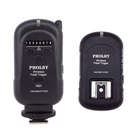 PHOLSY Wireless Flash Trigger Transmitter and Receiver (Range of 650'/ 200m) Wireless Remote Speedlite Trigger with 3.5mm PC Receiver for Flash Units with Universal Hot Shoe