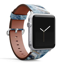 Load image into Gallery viewer, S-Type iWatch Leather Strap Printing Wristbands for Apple Watch 4/3/2/1 Sport Series (42mm) - Abstract Blue Marble Texture Pattern

