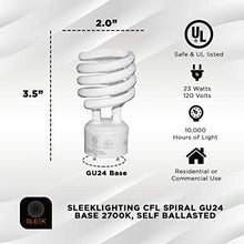 Load image into Gallery viewer, SLEEKLIGHTING - GU24 23Watt 2700K 1600lm 2 Prong Light Bulbs- UL approved-120v 60Hz - Mini Twist Lock Spiral -Self Ballasted CFL Fluorescent Bulbs- 1600lm Warm White 4 Pack (100 Watt Equ)
