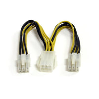 StarTech.com 6in PCI Express Power Splitter Cable - Power splitter - 6 pin PCIe power (M) to 6 pin PCIe power (F) - 5.9 in - yellow - PCIEXSPLIT6