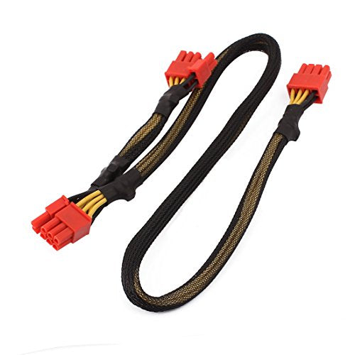 uxcell PCI Express PCIE 8 Pin to Dual 6 2 Pin Video Card Y-Splitter Adapter Power Supply Cable