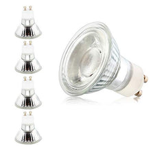 Load image into Gallery viewer, Mengjay 4 Pcs GU10 LED Bulb, 5W Equivalent 35W Halogen, 6000K UL Listed, COB Flood Spotlight 400LM, AC 110V CRI 75, GU10 Base
