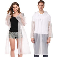 EnergeticSky Rain Ponchos For Adults, EVA Reusable Raincoat With Hoods And Sleeves, Portable Rain Coats