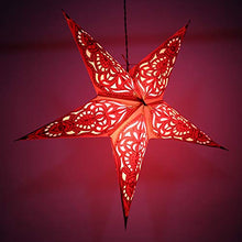 Load image into Gallery viewer, Indian Handmade Pink Paper Star Lantern Lamp Christmas Festive Foldable Paper Hanging Paper Star Lamps
