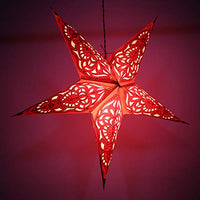 Indian Handmade Pink Paper Star Lantern Lamp Christmas Festive Foldable Paper Hanging Paper Star Lamps