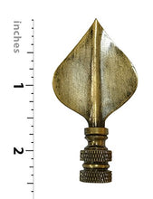 Load image into Gallery viewer, Royal Designs Spade Leaf 2.5&quot; Lamp Finial for Lamp Shade, Antique Brass
