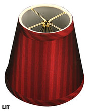 Load image into Gallery viewer, Royal Designs CS-1010-5-BUR/ST Clip On Empire Chandelier Lamp Shade, 3&quot; x 5&quot; x 4.5&quot;, Burgundy Stripe
