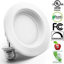 Load image into Gallery viewer, Bioluz LED 4&quot; LED Retrofit Recessed Light 65W Equivalent (Using 10W) 700 Lumen, 90 CRI, Dimmable, UL-Listed CEC JA8 Title 24 Compliant (1-Pack, 3000K Soft White, Beveled Trim)
