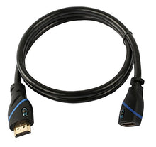 Load image into Gallery viewer, 1.5 FT (0.4 M) High Speed HDMI Cable Male to Female with Ethernet Black (1.5 Feet/0.4 Meters) Supports 4K 30Hz, 3D, 1080p and Audio Return CNE552620 (3 Pack)
