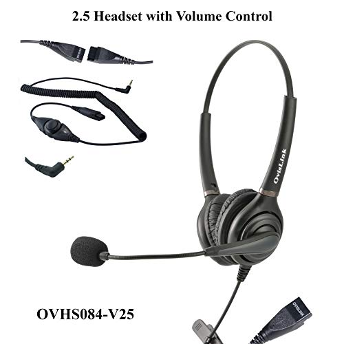 Ovis Link Call Center Headset For At&T Phones | Dual Ear Headset With Noise Cancellation Microphone,