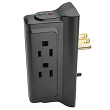 Load image into Gallery viewer, Tripp Lite 4 Side Mounted Outlet Surge Protector Power Strip, Direct Plug In, Black, &amp; $25,000 INSURANCE (TLP4BK)
