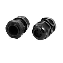 Load image into Gallery viewer, Aexit PG16 2mm Transmission Adjustable 4 Holes Cable Gland Joint Black 10pcs
