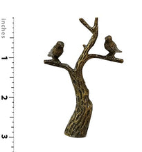 Load image into Gallery viewer, Royal Designs Small Birds in Tree 3&quot; Lamp Finial for Lamp Shade, Antique Brass - Set of 2
