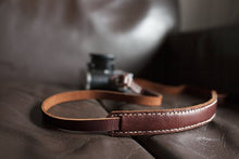 Load image into Gallery viewer, Handmade Genuine Real Leather Camera Strap Neck Strap for Film Camera Evil Camera Brown 01-103
