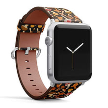 Load image into Gallery viewer, Compatible with Small Apple Watch 38mm, 40mm, 41mm (All Series) Leather Watch Wrist Band Strap Bracelet with Adapters (Mushrooms Colorful)
