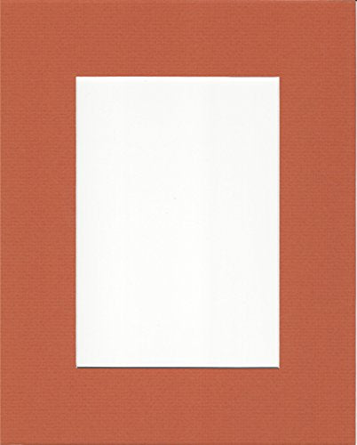 Pack of 10 12x16 Orange Picture Mats with White Core, for 8x12 Pictures