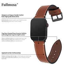 Load image into Gallery viewer, Fullmosa Compatible Apple Watch Band 40mm 41mm 44mm 45mm Leather,8 Colors Compatible with iWatch AppleWatch Series 7 Series 6/SE Series 5 Series 4, 44mm 45mm Dark Brown+Smoky Grey Buckle
