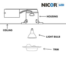 Load image into Gallery viewer, NICOR Lighting 17509 Recessed Light Trim, 6-Inch, White
