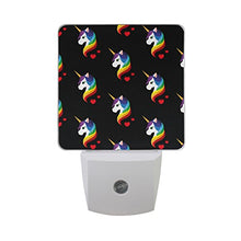 Load image into Gallery viewer, Naanle Set of 2 Unicorn Rainbow Red Heart Auto Sensor LED Dusk to Dawn Night Light Plug in Indoor for Adults
