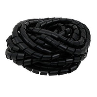 Aexit 20mm Dia Electrical equipment Flexible Spiral Tube Cable Wire Wrap Computer Manage Cord Black 10 Meters Long