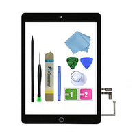 Zentop for Black iPad 5 2017 9.7 inch ?A1822, A1823? Touch Screen Digitizer Assembly Replacement with Home Button, Camera Bracket, Pre-Installed Adhesive, Tool Repair Kit