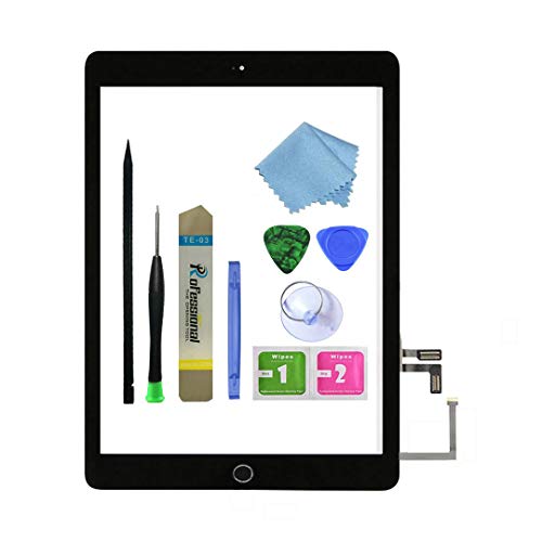 Zentop for Black iPad 5 2017 9.7 inch ?A1822, A1823? Touch Screen Digitizer Assembly Replacement with Home Button, Camera Bracket, Pre-Installed Adhesive, Tool Repair Kit