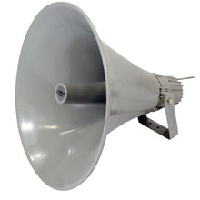 Load image into Gallery viewer, Indoor Outdoor PA Horn Speaker - 19.5&quot; 100W Power Compact Loud Sound Megaphone w/ 400Hz-5KHz Frequency, 16 Ohm, 100V/70V Transformer, Mounting Bracket - 100V/70V Audio System - PyleHome PHSP20
