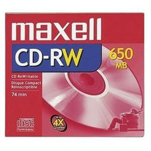 Load image into Gallery viewer, Maxell CD-RW Branded Surface 650MB/74min 4x
