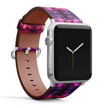 Load image into Gallery viewer, S-Type iWatch Leather Strap Printing Wristbands for Apple Watch 4/3/2/1 Sport Series (42mm) - Abstract Neon Triangle Background
