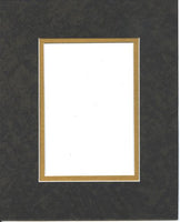 24x36 Black & Gold Double Picture Mats with White Core, for 20x30 Pictures