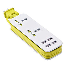 Load image into Gallery viewer, Fun-Life Travel Power Strip Surge Protector with 4 Smart USB Ports Portable Travel Charger Total 5V 4.2A Output and 5ft Cord,Desktop Hub Charging Station Multi-Port USB Wall Charger

