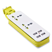 Fun-Life Travel Power Strip Surge Protector with 4 Smart USB Ports Portable Travel Charger Total 5V 4.2A Output and 5ft Cord,Desktop Hub Charging Station Multi-Port USB Wall Charger
