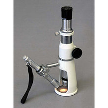 Load image into Gallery viewer, AmScope H2510 Handheld Stand Measuring Microscope, 20x/50x/100x Magnification, 17mm Field of View, Includes Pen Light
