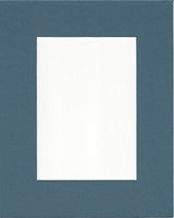 Pack of 10 12x16 Slate Blue Picture Mats with White Core, for 8x12 Pictures