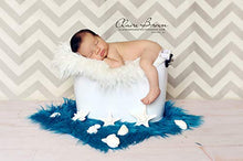 Load image into Gallery viewer, Faux Mongolian Fur Photography Prop, Newborn Prop, Basket Stuffer, Layering Blanket, Rug (Small, 18&quot;x20&quot;, Turquoise)
