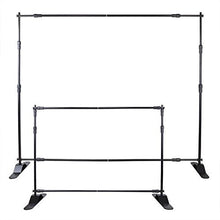 Load image into Gallery viewer, Happybuy Banner Stand Adjustable Step and Repeat Stand Trade Show Booth 8&#39;x8&#39; to 8&#39;x10&#39; Jumbo Telescopic Background Stand Wall Exhibitor Display Photographic (10 ft Banner Stand)
